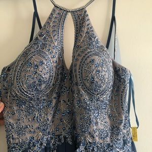 Dave & Johnny Embellished chiffon gown